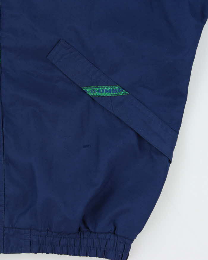 Vintage 1990s Umbro Navy Oversized Shell Windbreaker Jacket - XS