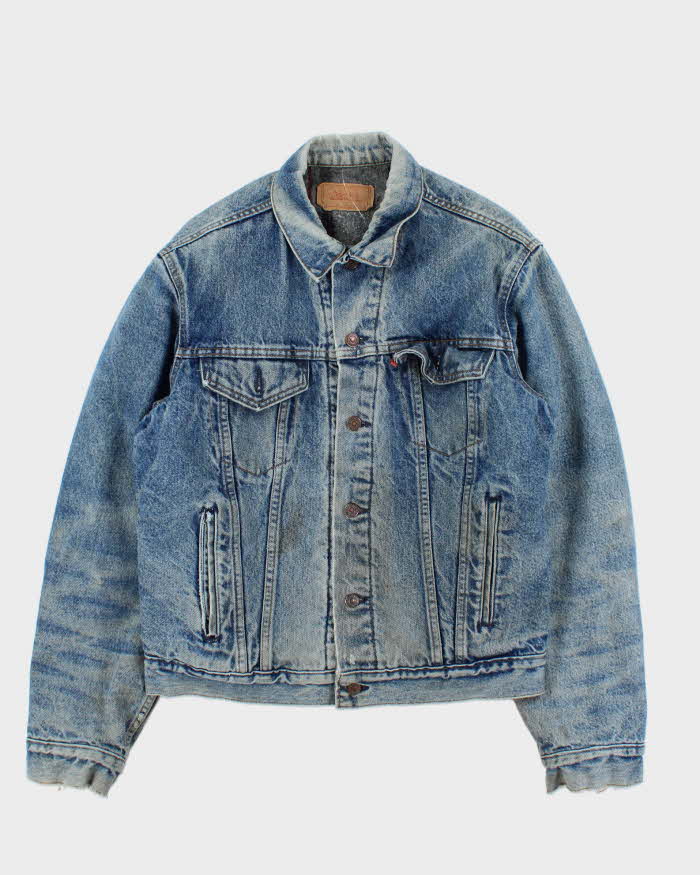 Vintage 80s Levi's Blanket Lined Denim Trucker Jacket - L