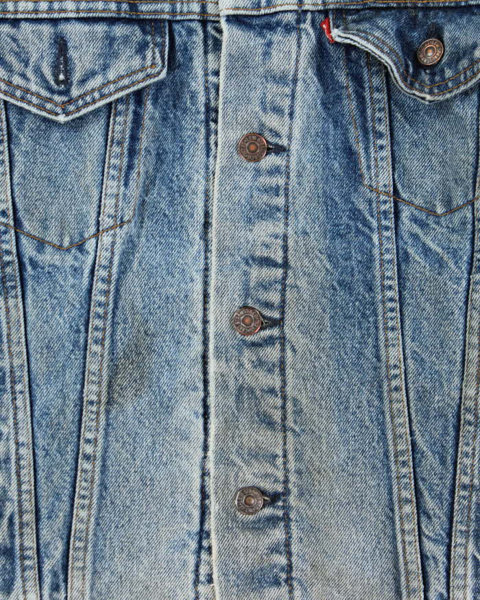 Vintage 80s Levi's Blanket Lined Denim Trucker Jacket - L