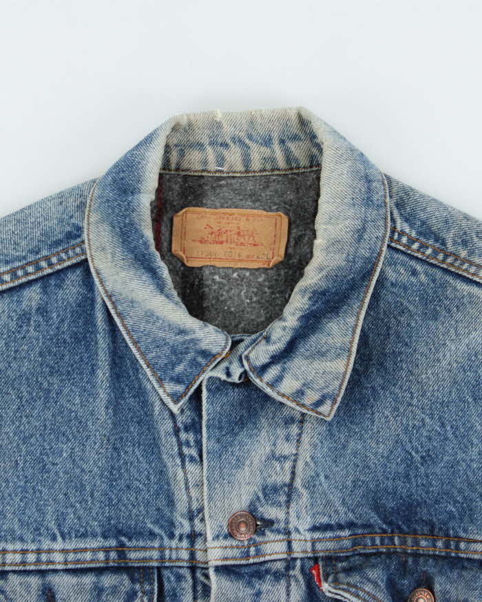 Vintage 80s Levi's Blanket Lined Denim Trucker Jacket - L