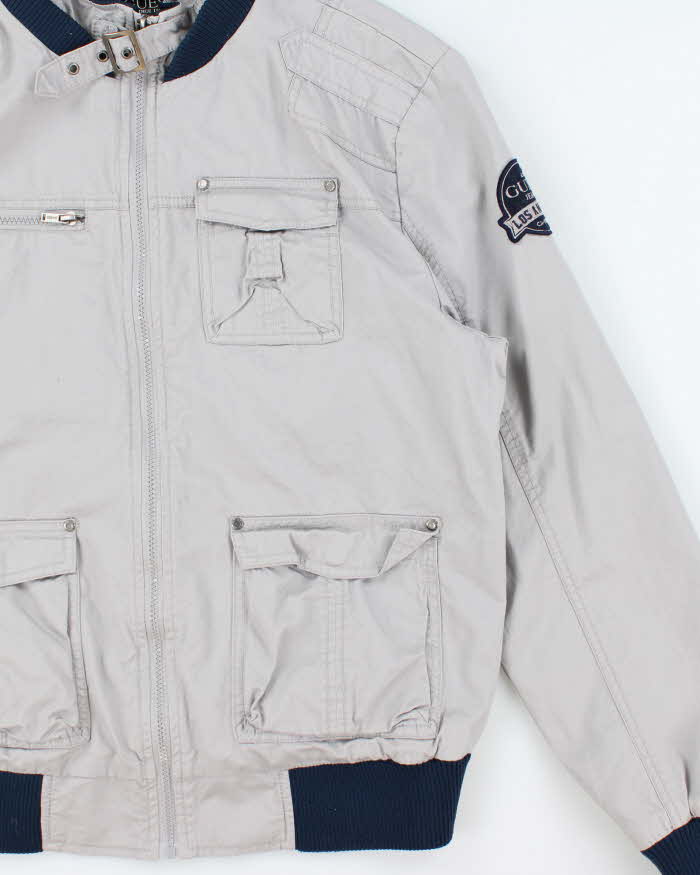 Vintage Y2K Guess Jeans Utility Style Moto Jacket - L