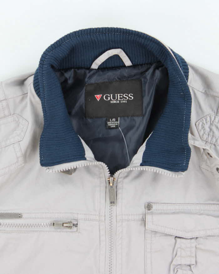 Vintage Y2K Guess Jeans Utility Style Moto Jacket - L