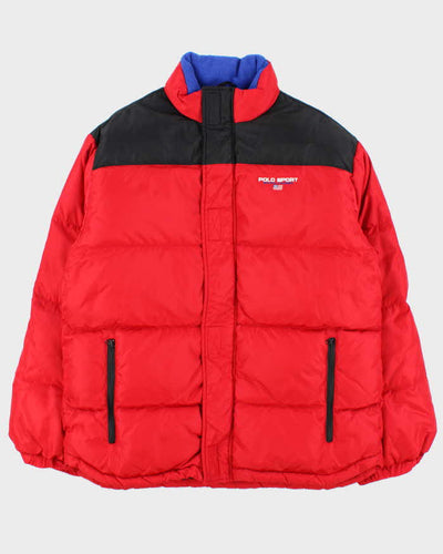 Vintage 1990s Polo Sport Ralph Lauren Two-Tone Down Filled Puffer Jacket - XL