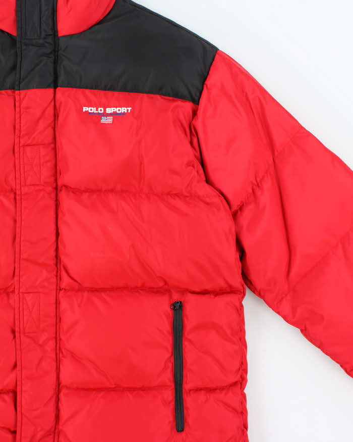 Vintage 1990s Polo Sport Ralph Lauren Two-Tone Down Filled Puffer Jacket - XL
