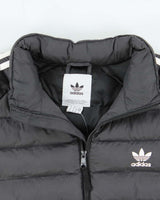 Adidas Originals Embroidered Trefoil Ribbed Puffer Jacket - M