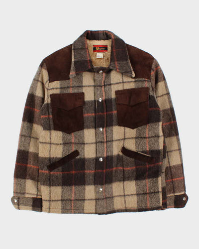 Vintage 1970s Baymart Wool Plaid Sherpa Lined Workwear Jacket - S