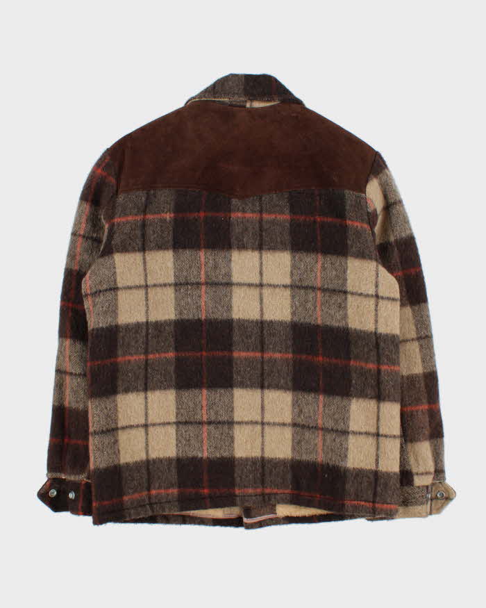 Vintage 1970s Baymart Wool Plaid Sherpa Lined Workwear Jacket - S
