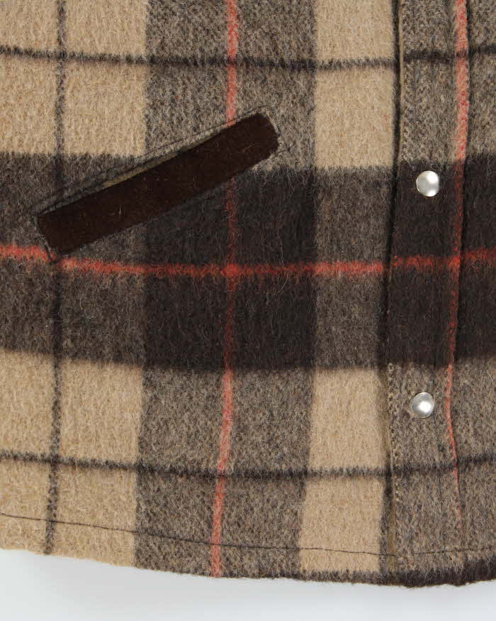 Vintage 1970s Baymart Wool Plaid Sherpa Lined Workwear Jacket - S