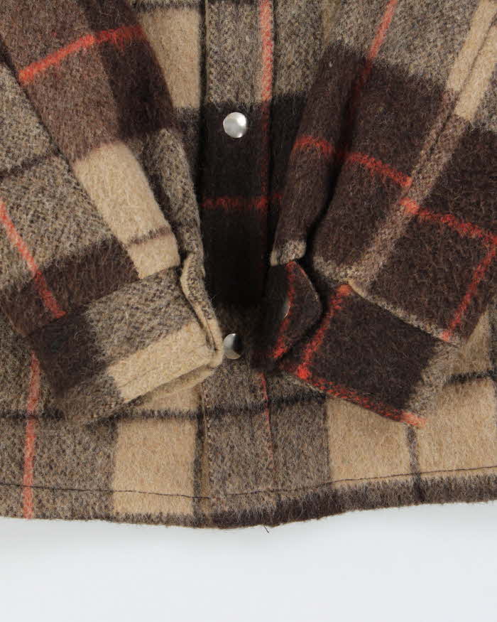 Vintage 1970s Baymart Wool Plaid Sherpa Lined Workwear Jacket - S