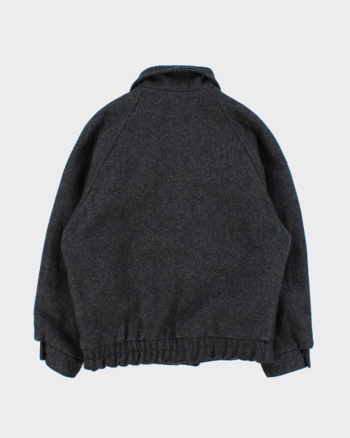 Vintage 1980s Givenchy Monsieur Heavyweight Wool Boxy Harrington Jacket - S