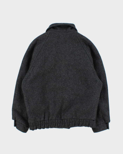 Vintage 1980s Givenchy Monsieur Heavyweight Wool Boxy Harrington Jacket - S