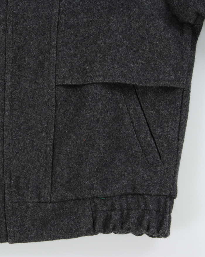 Vintage 1980s Givenchy Monsieur Heavyweight Wool Boxy Harrington Jacket - S