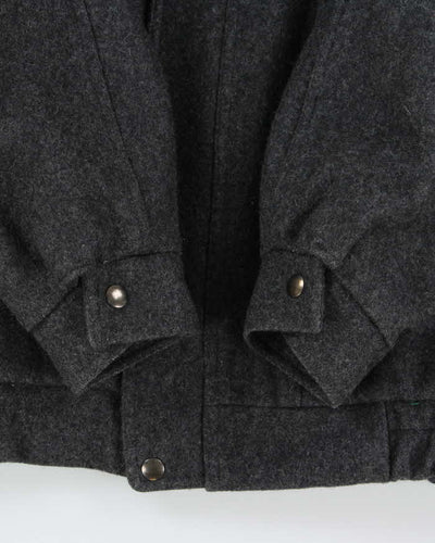 Vintage 1980s Givenchy Monsieur Heavyweight Wool Boxy Harrington Jacket - S