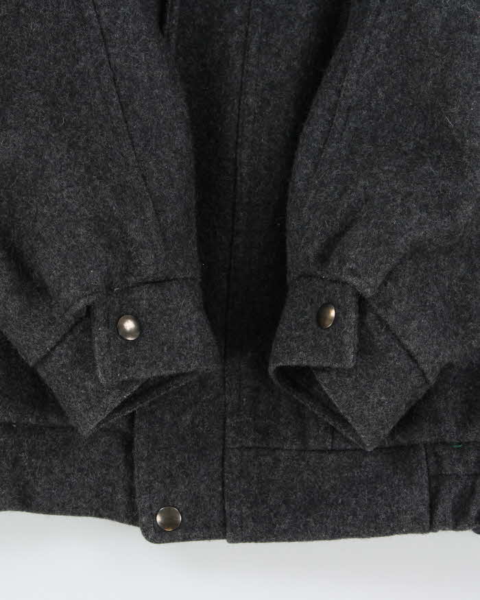 Vintage 1980s Givenchy Monsieur Heavyweight Wool Boxy Harrington Jacket - S