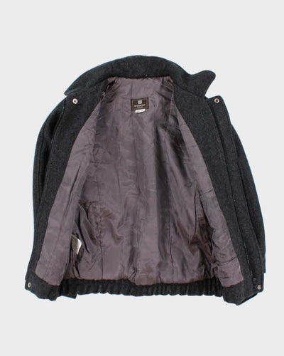 Vintage 1980s Givenchy Monsieur Heavyweight Wool Boxy Harrington Jacket - S