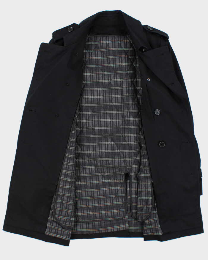 Vintage Y2K 00s Burberry Black Label Double Quilt Lined Trench Coat - M