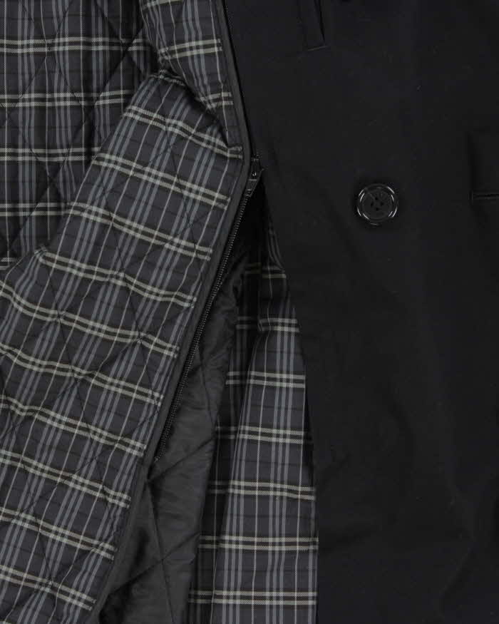 Vintage Y2K 00s Burberry Black Label Double Quilt Lined Trench Coat - M