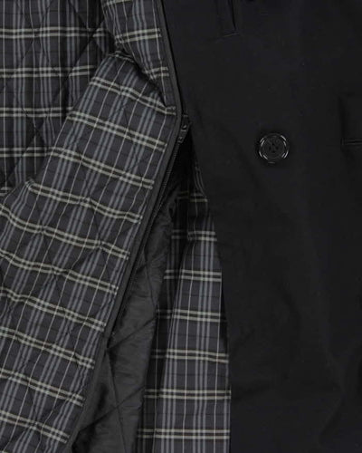 Vintage Y2K 00s Burberry Black Label Double Quilt Lined Trench Coat - M