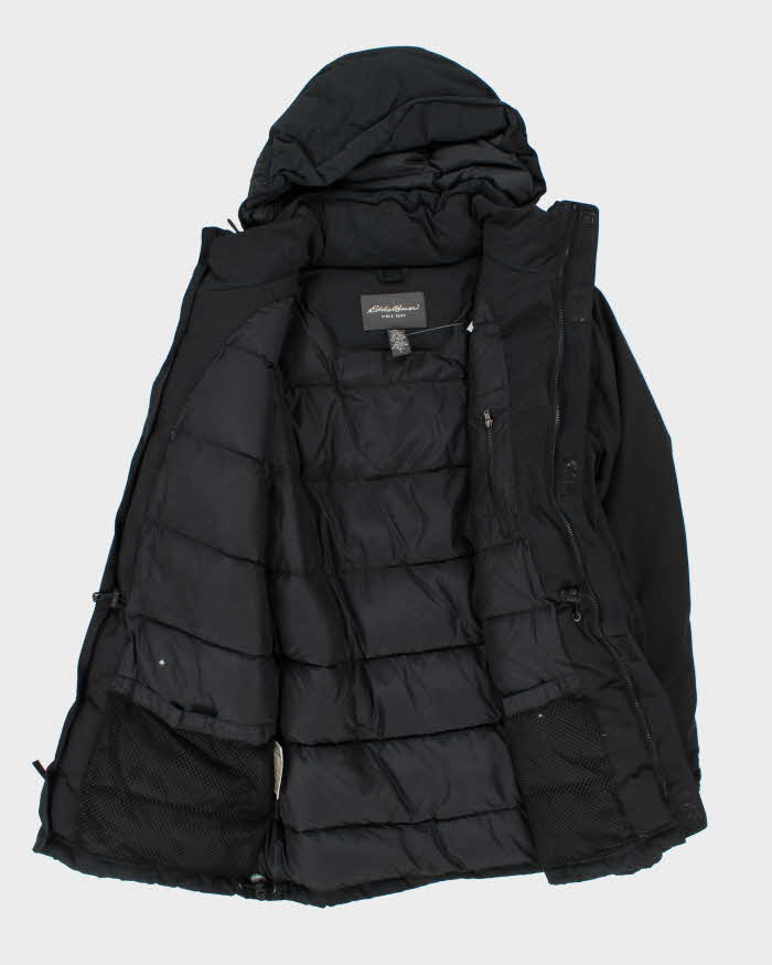 Vintage 00s Eddie Bauer Black Heavyweight Weatherproof Hooded Puffer Parka - L