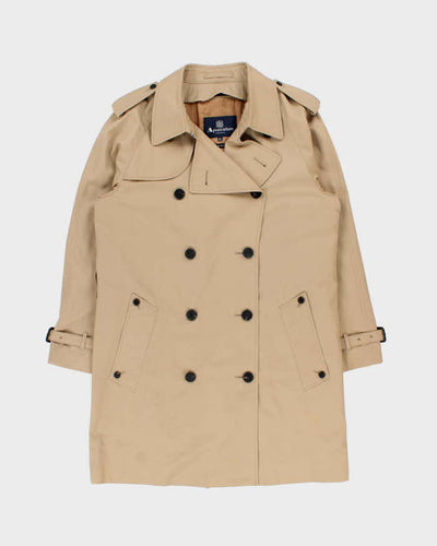 Vintage Aquascutum Wool Layered House Check Lined Weatherproof Trench Coat - L