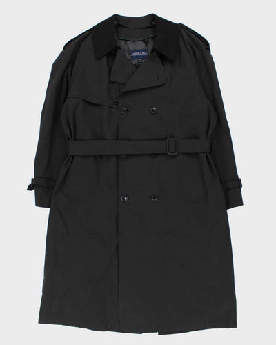 Vintage 1990s Oscar De La Renta Black Weatherproof Oversized Trench Coat - XL