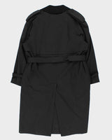 Vintage 1990s Oscar De La Renta Black Weatherproof Oversized Trench Coat - XL