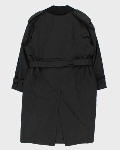 Vintage 1990s Oscar De La Renta Black Weatherproof Oversized Trench Coat - XL