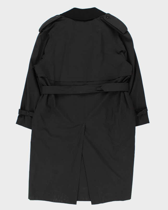 Vintage 1990s Oscar De La Renta Black Weatherproof Oversized Trench Coat - XL