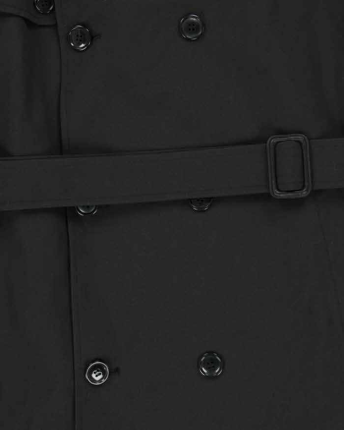 Vintage 1990s Oscar De La Renta Black Weatherproof Oversized Trench Coat - XL