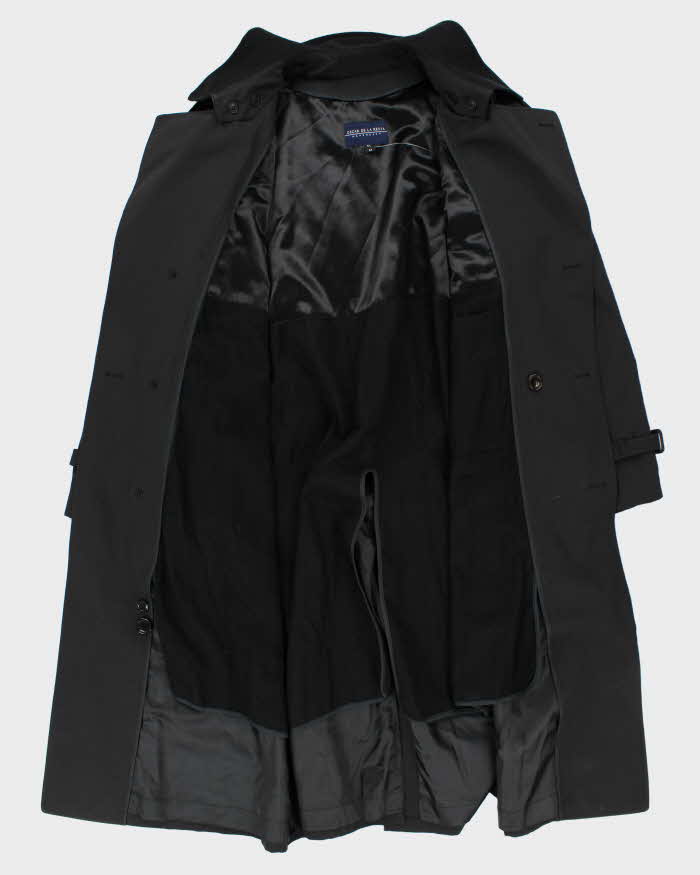 Vintage 1990s Oscar De La Renta Black Weatherproof Oversized Trench Coat - XL