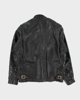 Vintage 1990s Schott Made In USA Distressed Leather Cafe Racer Moto Jacket - S