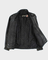 Vintage 1990s Schott Made In USA Distressed Leather Cafe Racer Moto Jacket - S