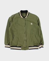 Vintage Y2K 00s Official Yankees MLB Khaki Varsity Bomber Jacket - S