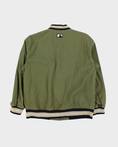 Vintage Y2K 00s Official Yankees MLB Khaki Varsity Bomber Jacket - S