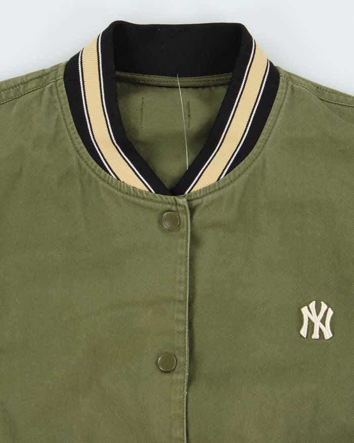 Vintage Y2K 00s Official Yankees MLB Khaki Varsity Bomber Jacket - S