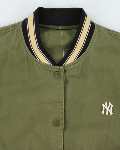 Vintage Y2K 00s Official Yankees MLB Khaki Varsity Bomber Jacket - S