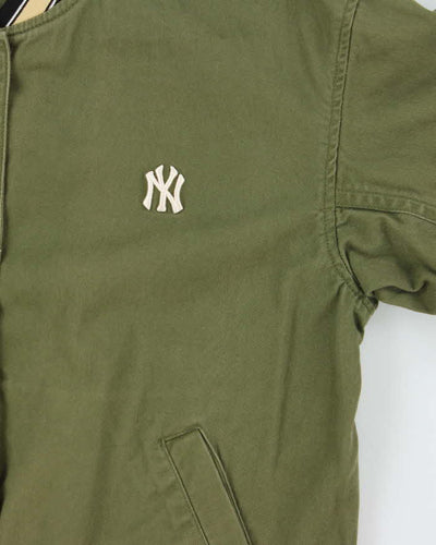 Vintage Y2K 00s Official Yankees MLB Khaki Varsity Bomber Jacket - S