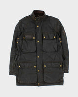 Vintage 1980s Belstaff Trailmaster Professional Waxed Cotton Jacket - S