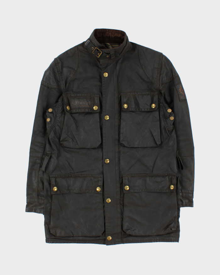 Vintage 1980s Belstaff Trailmaster Professional Waxed Cotton Jacket - S