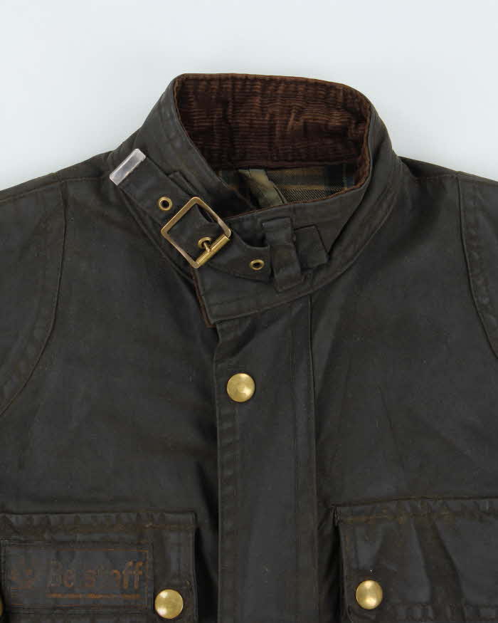 Vintage 1980s Belstaff Trailmaster Professional Waxed Cotton Jacket - S