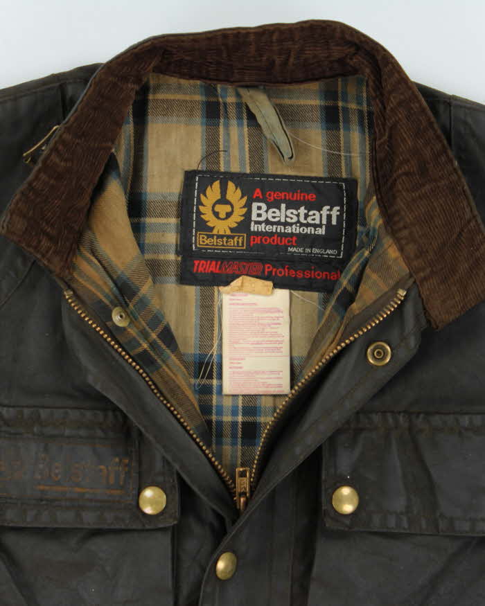 Vintage 1980s Belstaff Trailmaster Professional Waxed Cotton Jacket - S