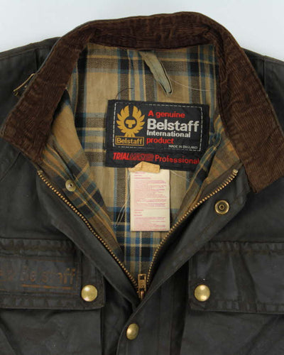 Vintage 1980s Belstaff Trailmaster Professional Waxed Cotton Jacket - S