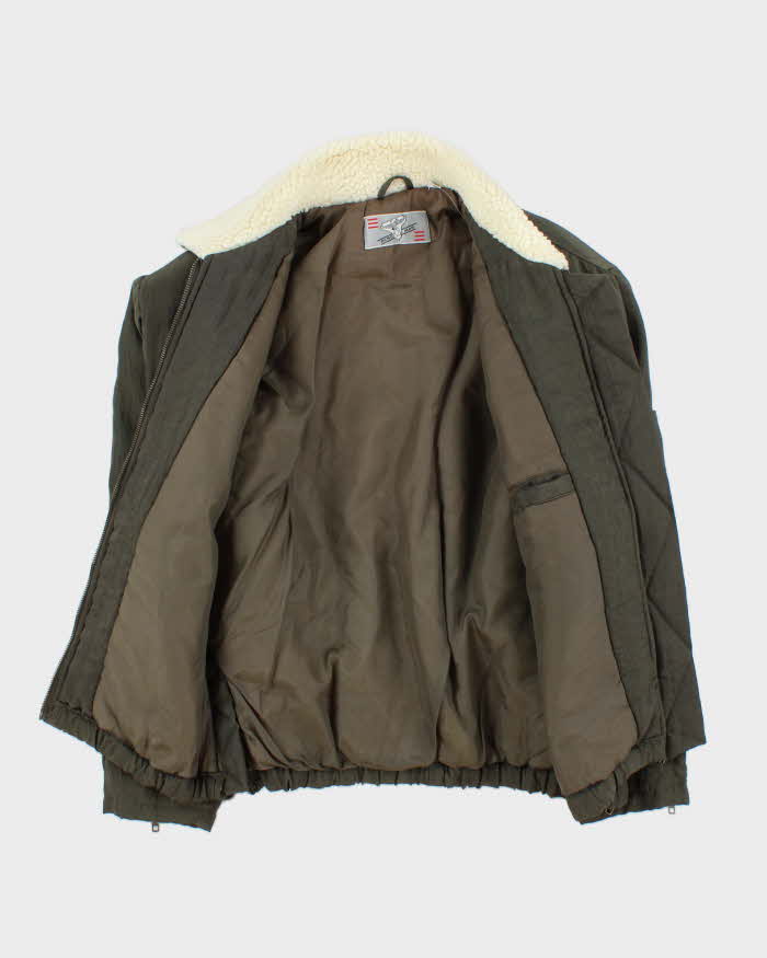 Vintage 1990s Pere Mar Satin Aviator Flight Bomber Jacket - S