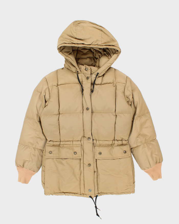 Vintage 1980s Eddie Bauer Goose Down Cotton Blend Hooded Puffer Jacket - XS