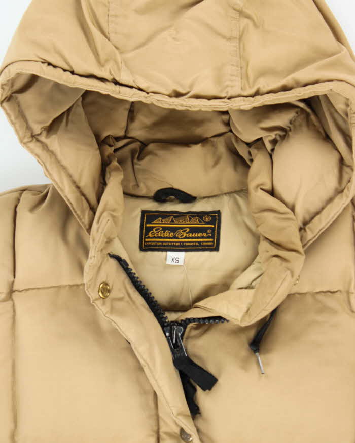 Vintage 1980s Eddie Bauer Goose Down Cotton Blend Hooded Puffer Jacket - XS