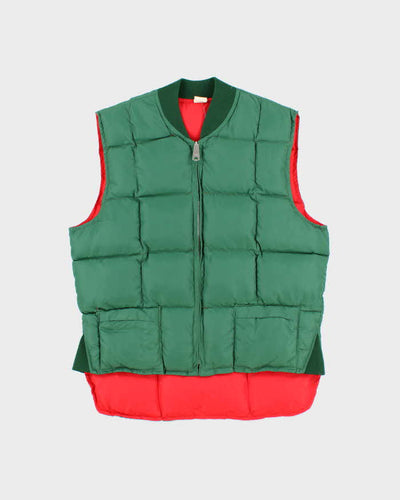 Vintage 1970s Pioneer Sportswear Reversible Down Filled Gilet Jacket - M