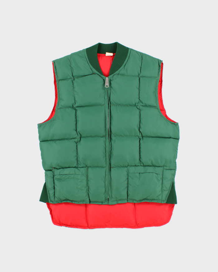 Vintage 1970s Pioneer Sportswear Reversible Down Filled Gilet Jacket - M