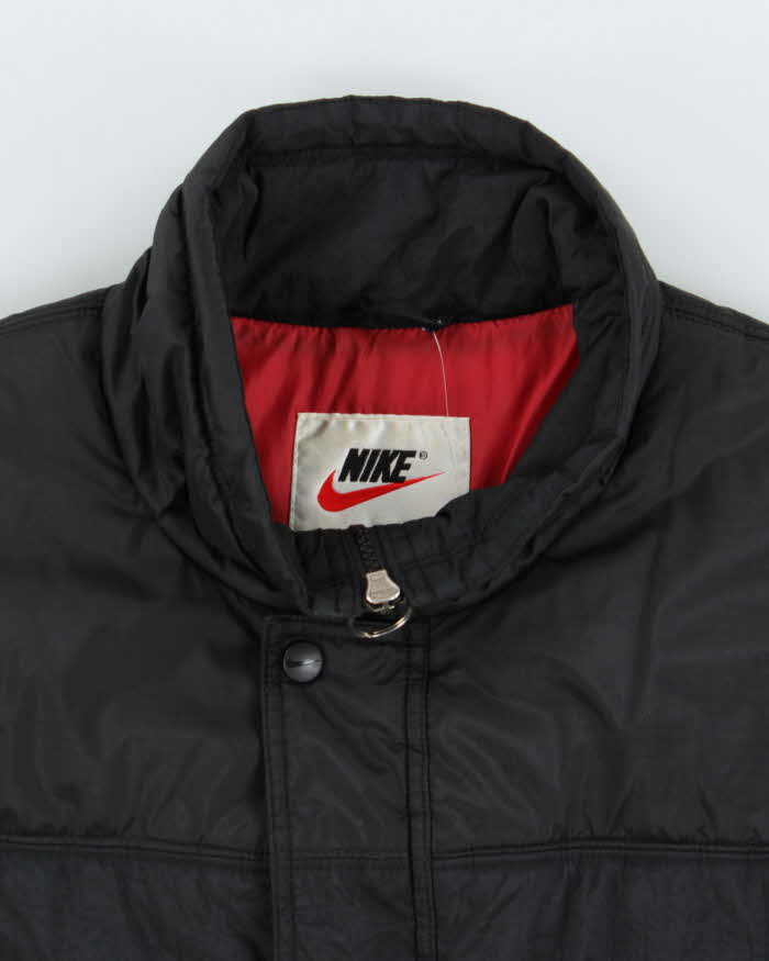Vintage 1990s Black Nike Oversized Long Puffer Jacket - XL