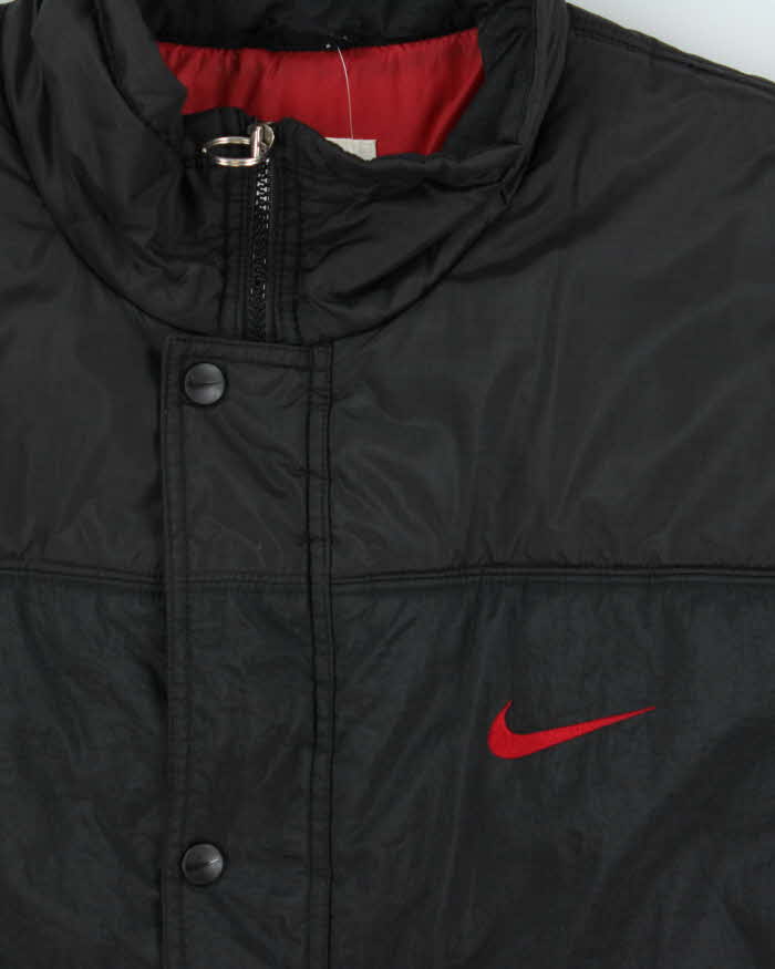 Vintage 1990s Black Nike Oversized Long Puffer Jacket - XL