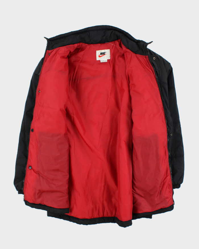 Vintage 1990s Black Nike Oversized Long Puffer Jacket - XL